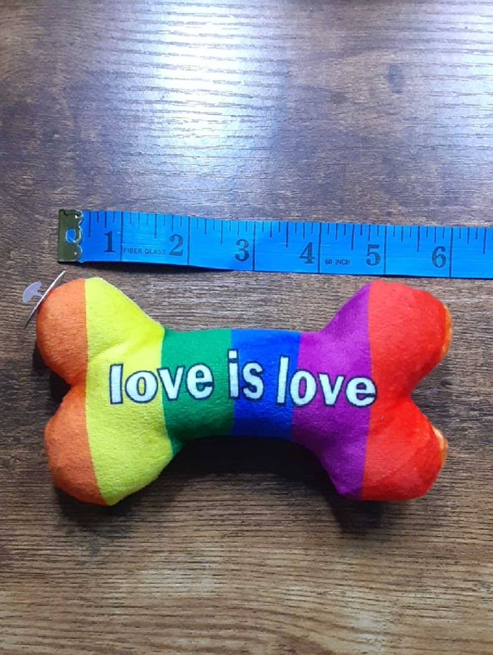Rainbow "love is love" Dog Toy Bone